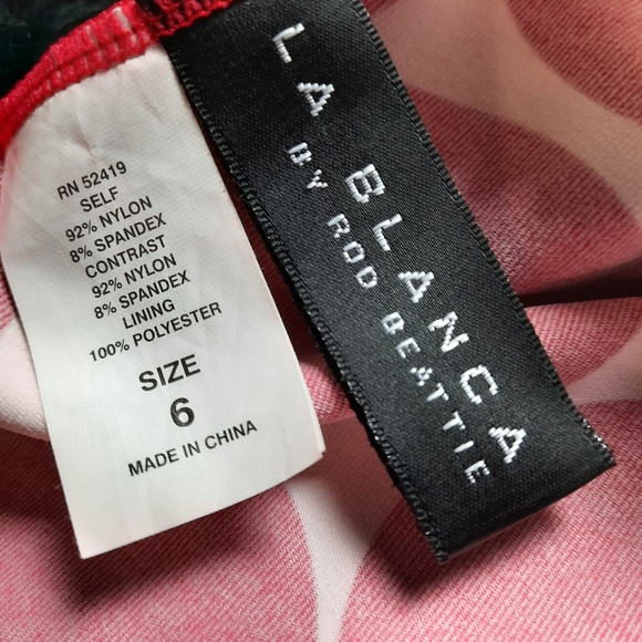 La Blanca Tankini Red Polka Dot 2pc SZ 6 - Picture 7 of 8